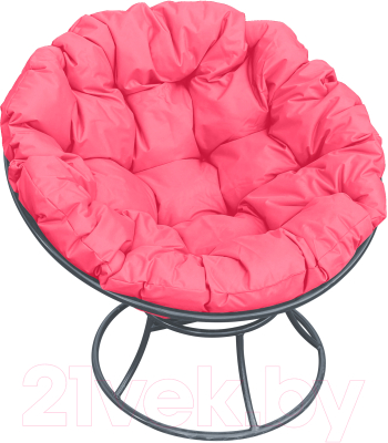 Кресло садовое M-Group Папасан 12010308 (серый/розовая подушка)