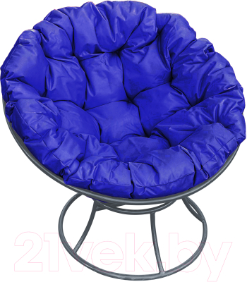 Кресло садовое M-Group Папасан 12010310 (серый/синяя подушка)