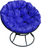 Кресло садовое M-Group Папасан 12010410 (черный/синяя подушка) - 