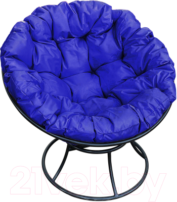 Кресло садовое M-Group Папасан 12010410 (черный/синяя подушка)