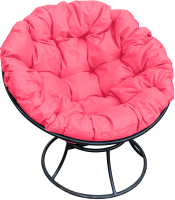 Кресло садовое M-Group Папасан 12010408 (черный/розовая подушка) - 