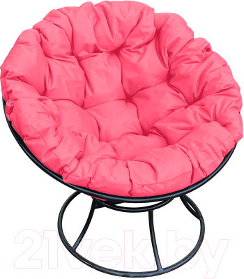 Кресло садовое M-Group Папасан 12010408 (черный/розовая подушка)
