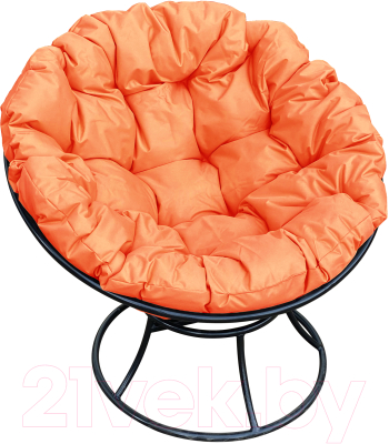 Кресло садовое M-Group Папасан 12010407 (черный/оранжевая подушка)