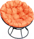 Кресло садовое M-Group Папасан 12010407 (черный/оранжевая подушка) - 