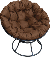 Кресло садовое M-Group Папасан 12010405 (черный/коричневая подушка) - 