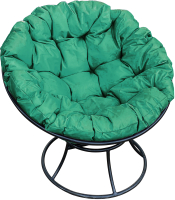 Кресло садовое M-Group Папасан 12010404 (черный/зеленая подушка) - 