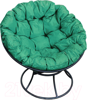 Кресло садовое M-Group Папасан 12010404 (черный/зеленая подушка)