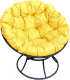 Кресло садовое M-Group Папасан 12010411 (черный/желтая подушка) - 