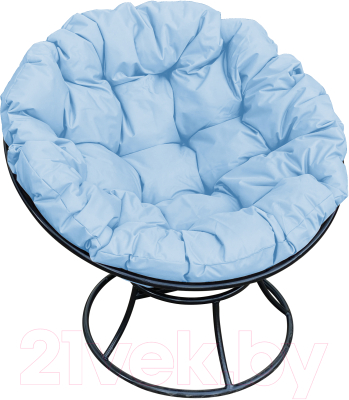 Кресло садовое M-Group Папасан 12010403 (черный/голубая подушка)