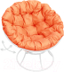 Кресло садовое M-Group Папасан пружинка / 12040107 (белый/оранжевая подушка) - 
