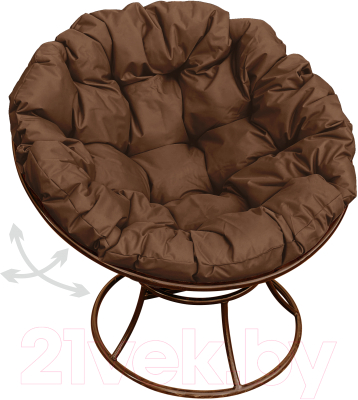 Кресло садовое M-Group Папасан пружинка / 12040205 (коричневый/коричневая подушка)