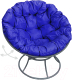 Кресло садовое M-Group Папасан пружинка / 12040310 (серый/синяя подушка) - 