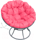 Кресло садовое M-Group Папасан пружинка / 12040308 (серый/розовая подушка) - 