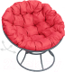 Кресло садовое M-Group Папасан пружинка / 12040306 (серый/красная подушка) - 