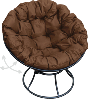 Кресло садовое M-Group Папасан пружинка / 12040405 (черный/коричневая подушка) - 