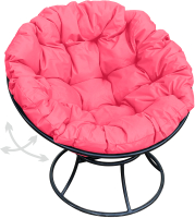 Кресло садовое M-Group Папасан пружинка / 12040408 (черный/розовая подушка) - 