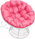 Кресло садовое M-Group Папасан пружинка / 12050108 (белый ротанг/розовая подушка) - 