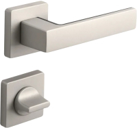 Ручка дверная Croma Zera-S MP04 (матовый никель полимер, комплект WC) - 