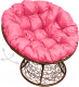 Кресло садовое M-Group Папасан пружинка / 12050208 (коричневый ротанг/розовая подушка) - 