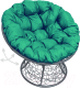 Кресло садовое M-Group Папасан пружинка / 12050304 (серый ротанг/зеленая подушка) - 