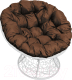 Кресло садовое M-Group Папасан 12020105 (белый ротанг/коричневая подушка) - 