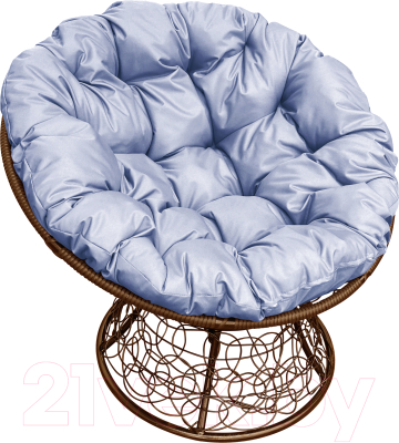 Кресло садовое M-Group Папасан 12020209 (коричневый ротанг/серая подушка)