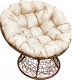 Кресло садовое M-Group Папасан 12020201 (коричневый ротанг/бежевая подушка) - 