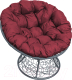 Кресло садовое M-Group Папасан 12020302 (серый ротанг/бордовая подушка) - 