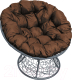 Кресло садовое M-Group Папасан 12020305 (серый ротанг/коричневая подушка) - 