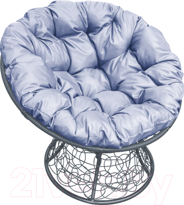 Кресло садовое M-Group Папасан 12020309 (серый ротанг/серая подушка)