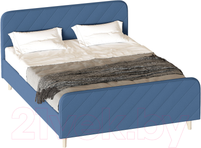 Двуспальная кровать Мебельград Мелоди с подъемным ортопедическим основанием 160x200 (альба синий)