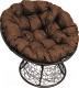 Кресло садовое M-Group Папасан 12020405 (черный ротанг/коричневая подушка) - 