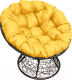 Кресло садовое M-Group Папасан 12020411 (черный ротанг/желтая подушка) - 