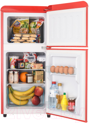 Холодильник с морозильником Harper HRF-T120M (красный)