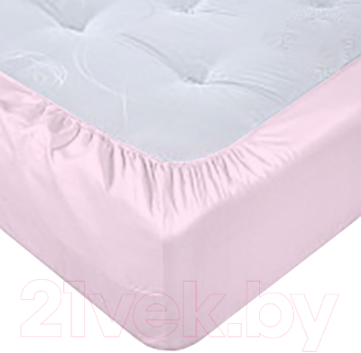 Простыня Luxsonia Поплин на резинке 120x200 / Мр0040-3 (розовый)