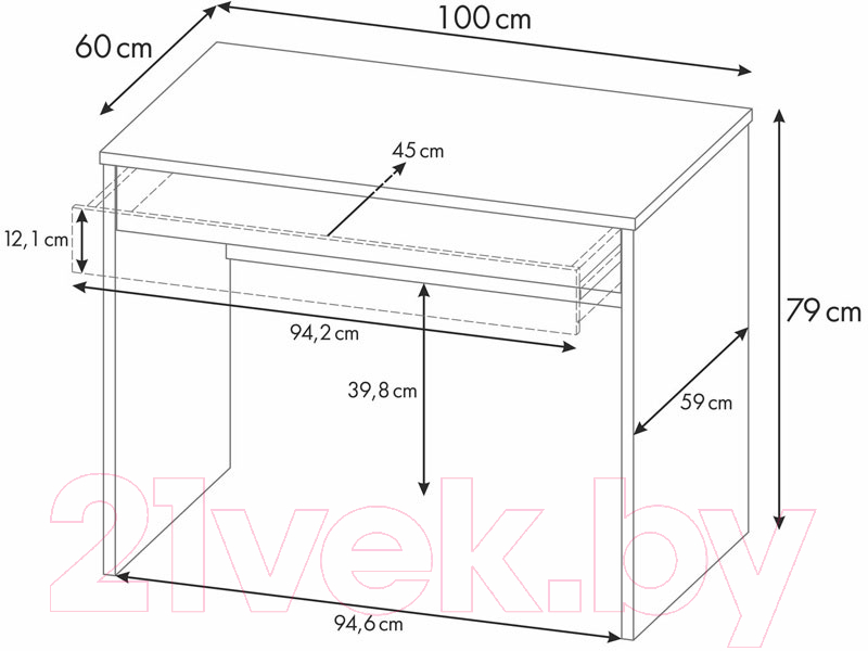 Письменный стол Polini Kids Mirum 100 / 0002564.9