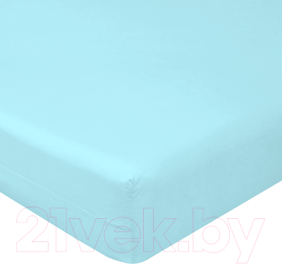 Простыня Luxsonia Поплин на резинке 200x200 / Мр0040-1 (голубой)