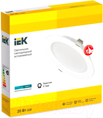 Точечный светильник IEK ДВО 1614 20Вт 4000К IP20 / LDVO0-1614-20-4000-K01