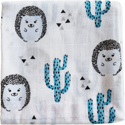 Изображение товара Пеленка детская Sofi Ежики 100x135 / 22146 (бирюзовый)