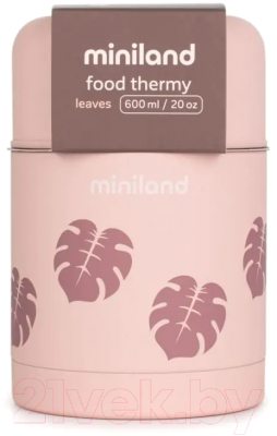 Термос для еды Miniland Terra Thermos / 89446 (600мл, бежевый/листья)