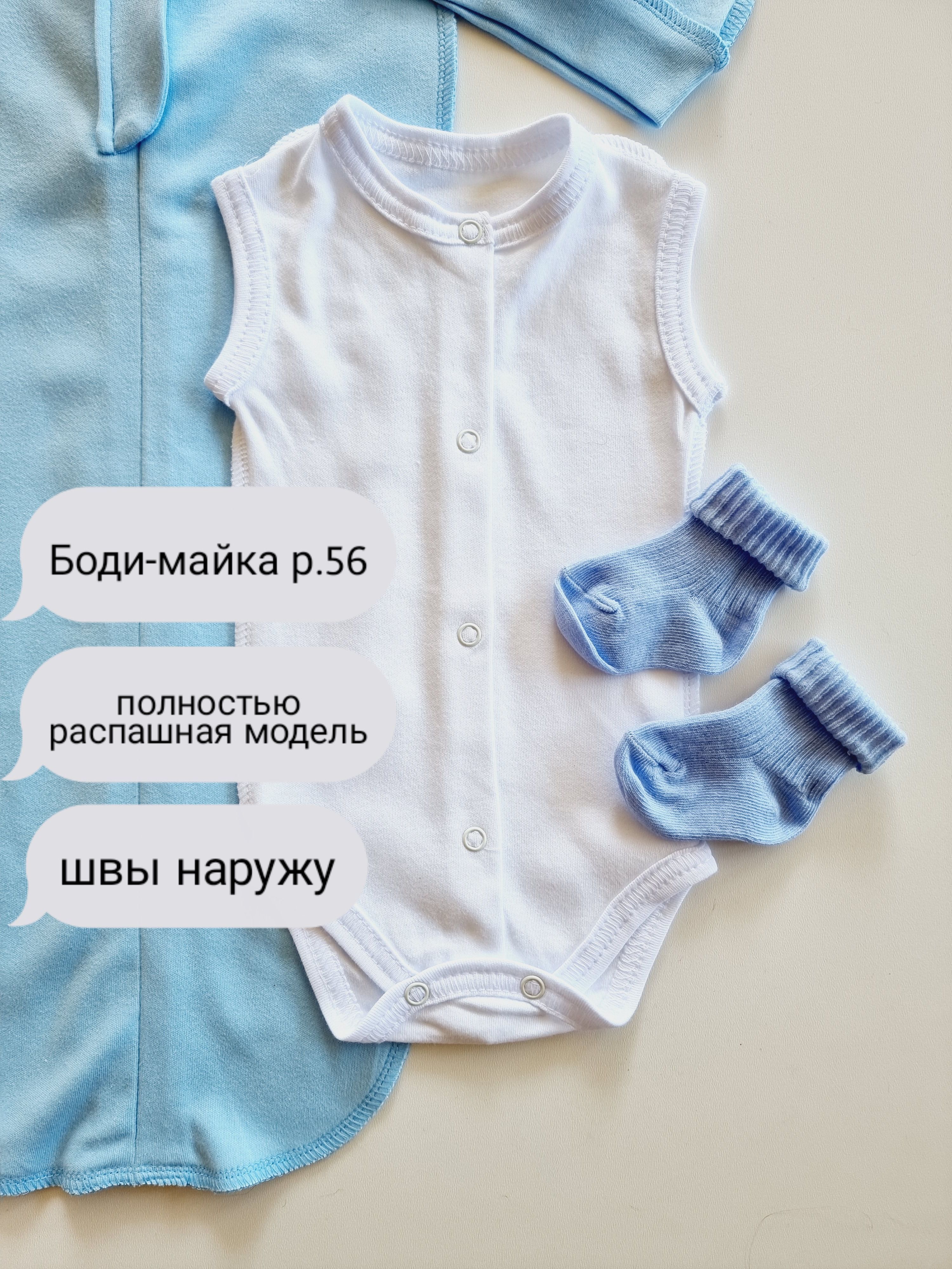 Комплект одежды для малышей Sofi 5026-5 (р.56, голубой) — фото 4