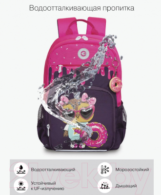 Школьный рюкзак Grizzly RG-364-1 (фиолетовый)