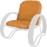 Кресло садовое M-Group Фасоль / 12370107 (белый ротанг/оранжевая подушка) - 