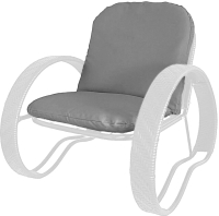 Кресло садовое M-Group Фасоль / 12370109 (белый ротанг/серая подушка) - 