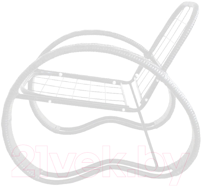 Кресло садовое M-Group Фасоль / 12370109 (белый ротанг/серая подушка)