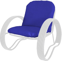 Кресло садовое M-Group Фасоль / 12370110 (белый ротанг/синяя подушка) - 