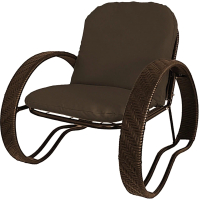 Кресло садовое M-Group Фасоль / 12370205 (коричневый ротанг/коричневая подушка) - 