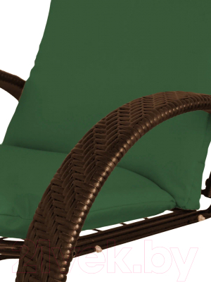 Кресло садовое M-Group Фасоль / 12370204 (коричневый ротанг/зеленая подушка)