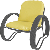 Кресло садовое M-Group Фасоль / 12370311 (серый ротанг/желтая подушка) - 