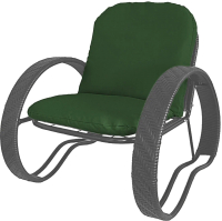 Кресло садовое M-Group Фасоль / 12370304 (серый ротанг/зеленая подушка) - 